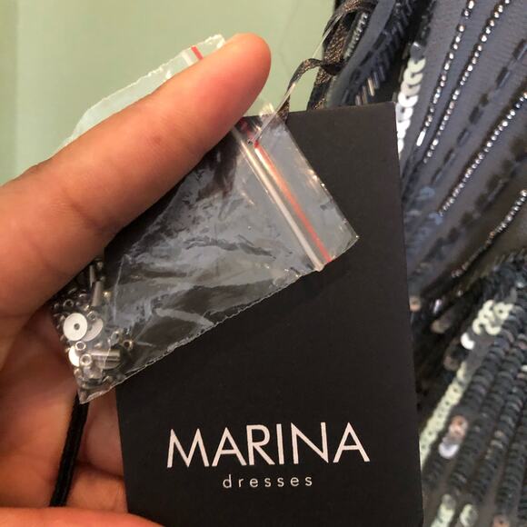 NWT Marina Dresses Modcloth Dreamy Gleaming Gatsby Dress Size 4 Gray Silver - Picture 7 of 9